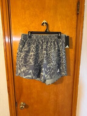 adidas Light Green and Gray Animal Print Athletic Shorts Size XL